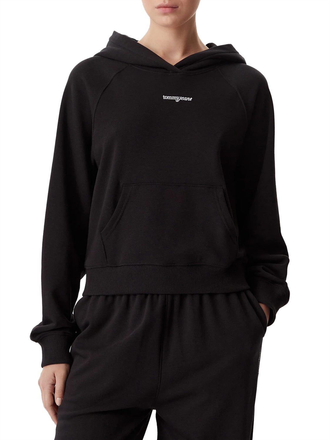 TOMMY JEANS 1USCITA Tommy Jeans Felpa Tinta Unita Nero BLACK