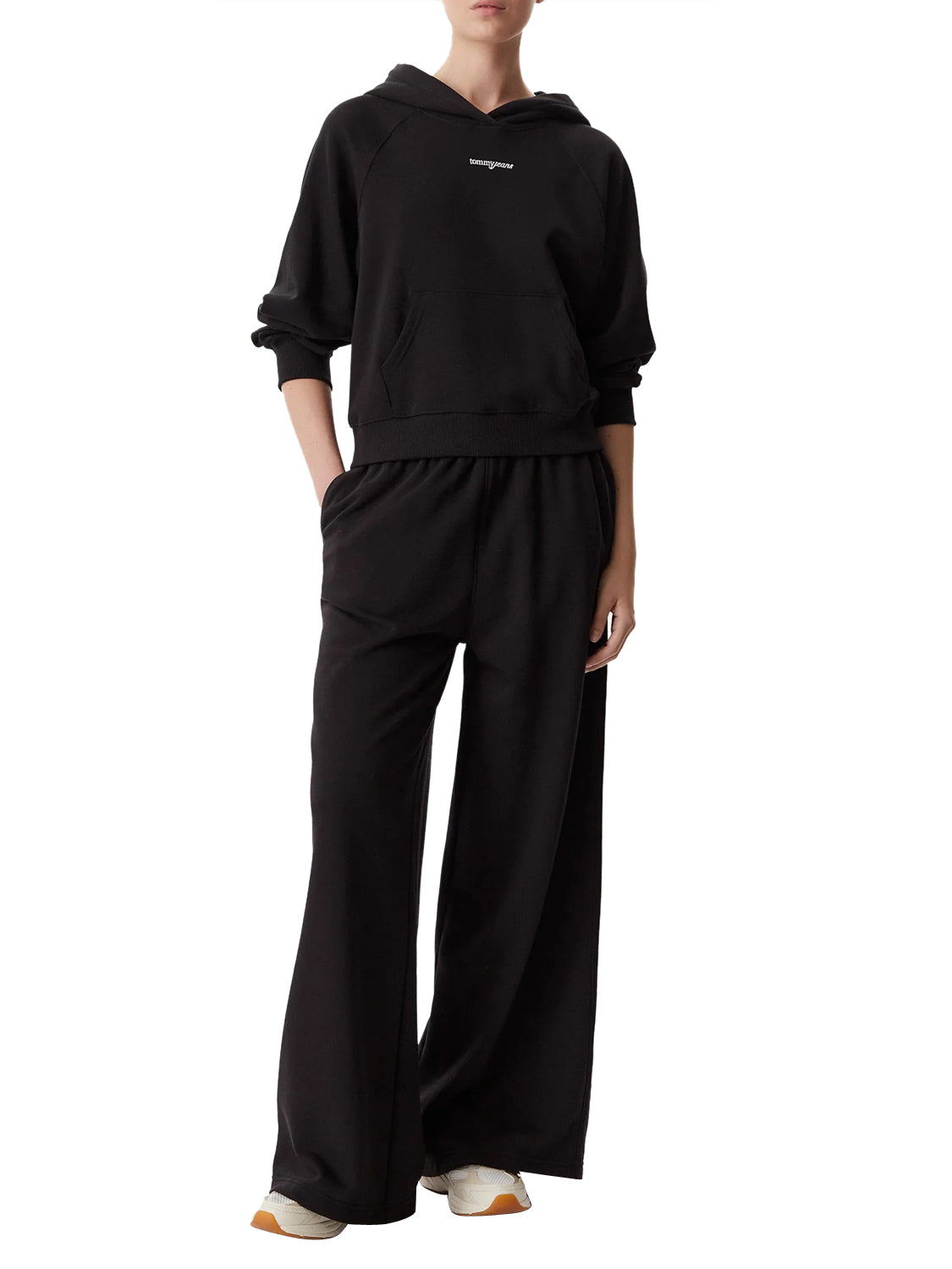 TOMMY JEANS 1USCITA Tommy Jeans Felpa Tinta Unita Nero BLACK