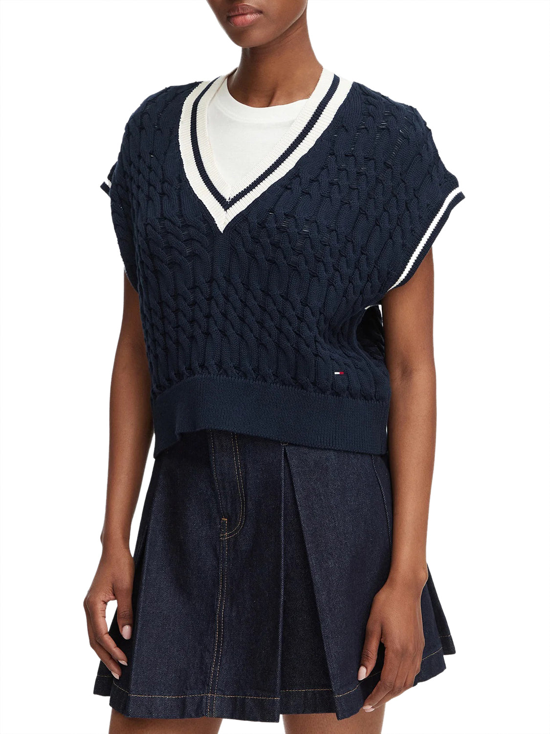 TOMMY JEANS 1USCITA Tommy Jeans Maglia Scollo a V Navy Dark Night Navy