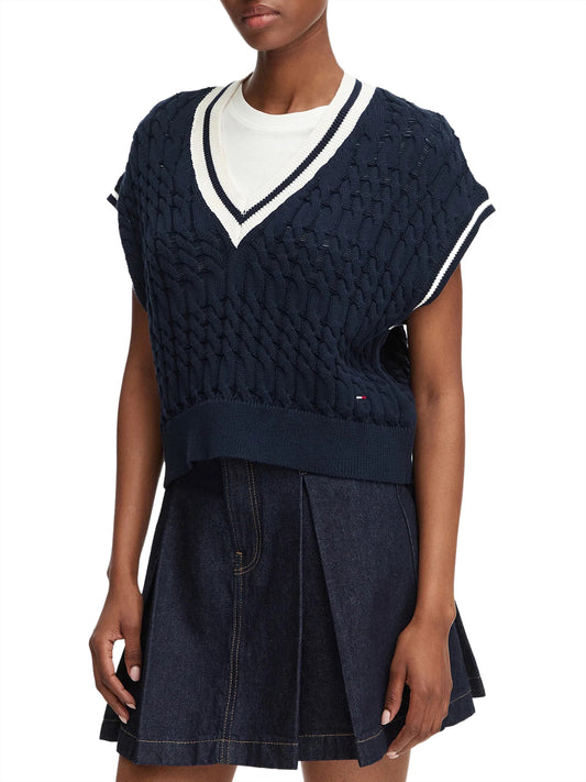 TOMMY JEANS 1USCITA Tommy Jeans Maglia Scollo a V Navy Dark Night Navy