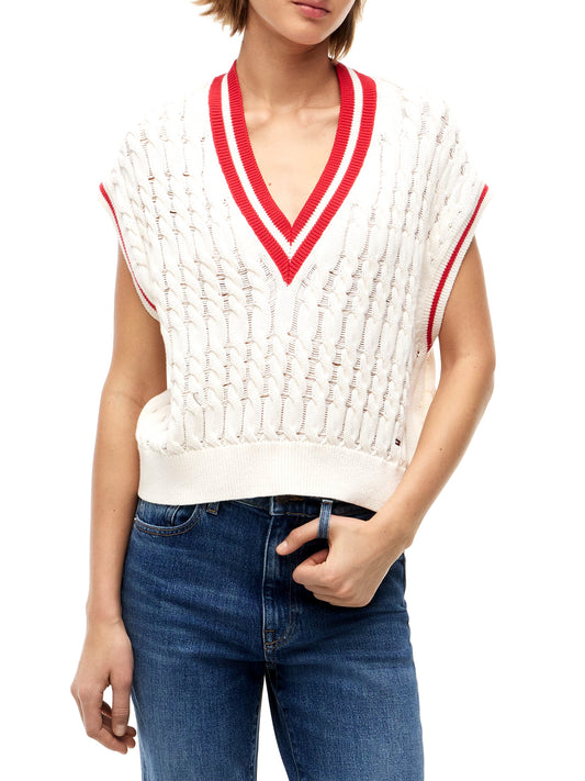 TOMMY JEANS 1USCITA Tommy Jeans Maglia Scollo a V Bianco Ancient White