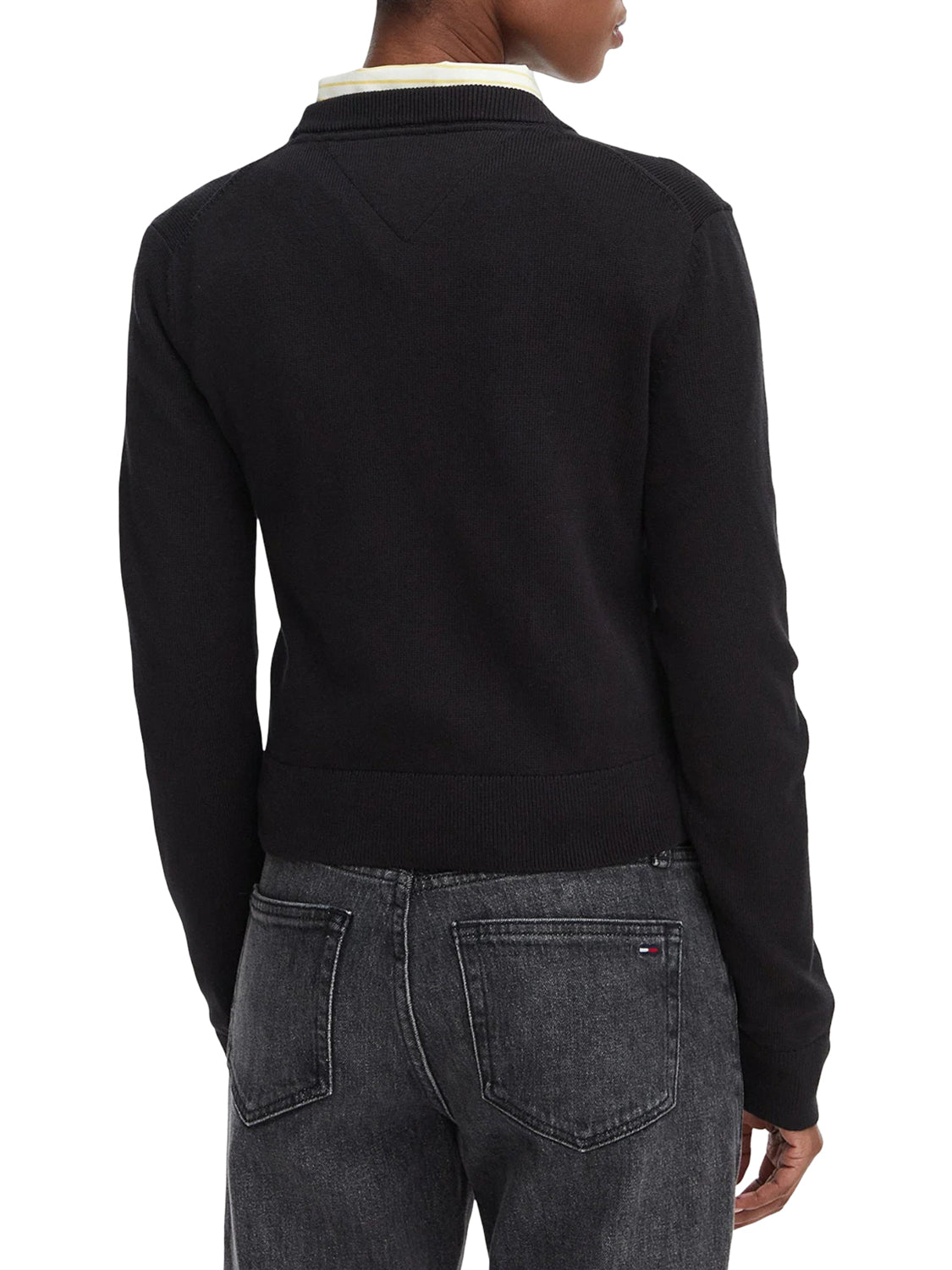 TOMMY JEANS 1USCITA Tommy Jeans Maglia Logo Frontale Nero BLACK