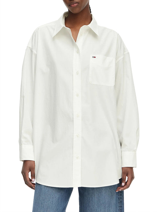 TOMMY JEANS 1USCITA Tommy Jeans Camicia Logo Frontale Ecru Ecru
