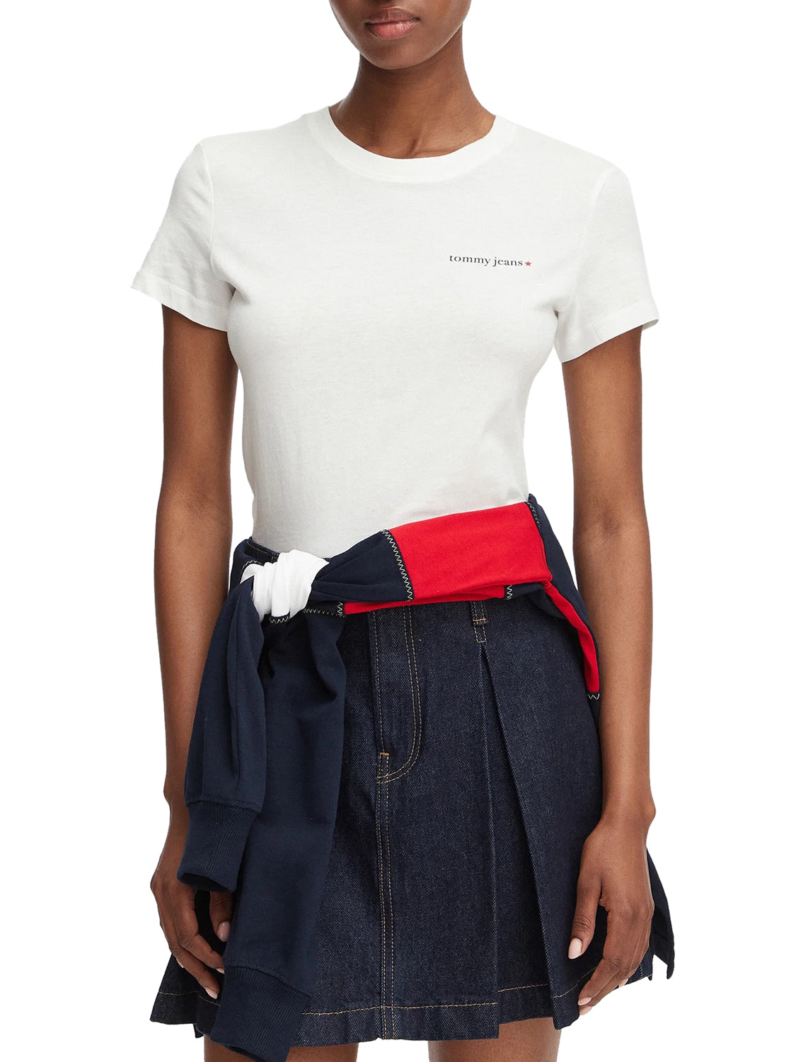 TOMMY JEANS 1USCITA Tommy Jeans T-Shirt Logo Frontale Bianco Ecru