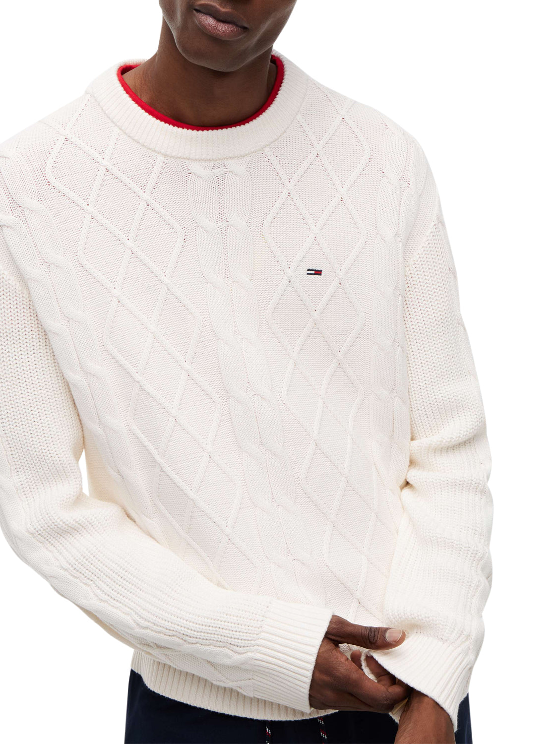 TOMMY JEANS 2USCITA Tommy Jeans Maglia Tinta Unita Bianco Off White