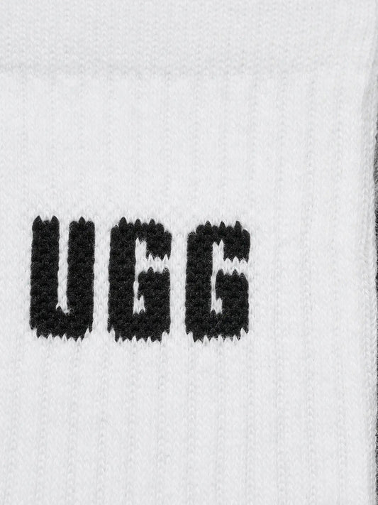 UGG Calzini Ugg Quinlin Logo Quarter 3 Pack Nero Bianco Nimbus / Grey Heather / Black