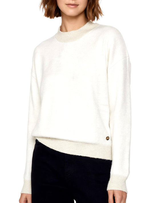 Maglia Donna Lupetto Con Lurex Nelle Costine Avorio