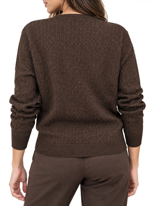 Yes Zee Maglia Donna Scollo V Traforata Con Lurex Yes Zee - Moro Moro