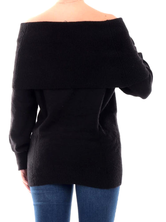 Yes Zee Maglia Donna Collo Ad Anello Con Lurex Marrone Yes Zee - Nero Nero