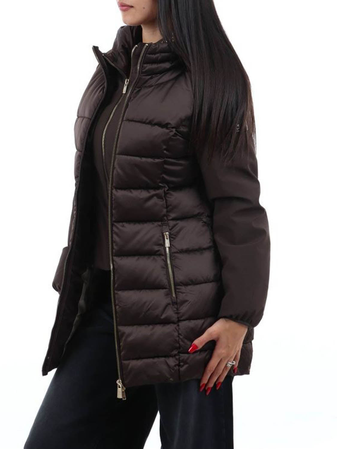 YES ZEE Cappotto Donna Trapuntato Con Finto Gilet Yes Zee - Moro Moro