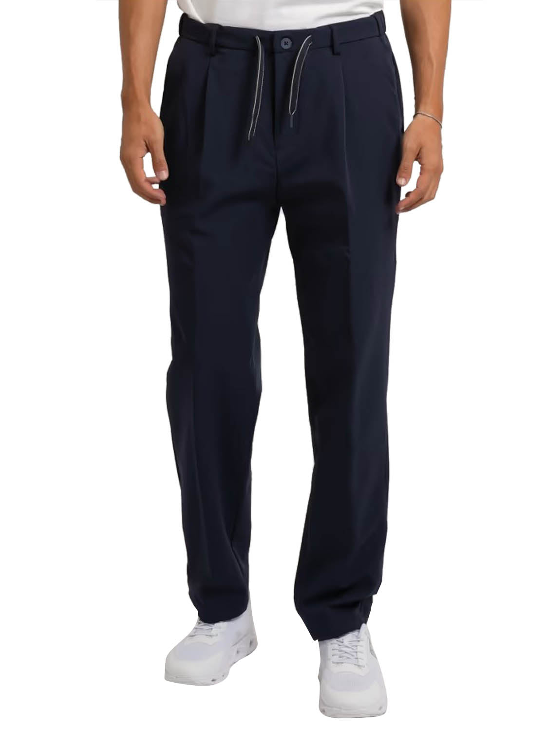 YES ZEE Pantalone Uomo Chinos Con Pinces E Coulisse Yes Zee - Blu BLU NAVY