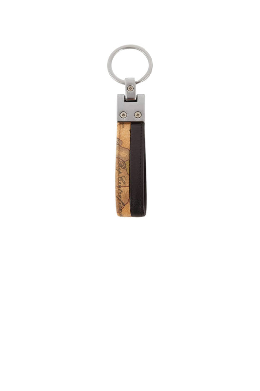 Portachiavi Unisex Anello Stampa Geo Nero