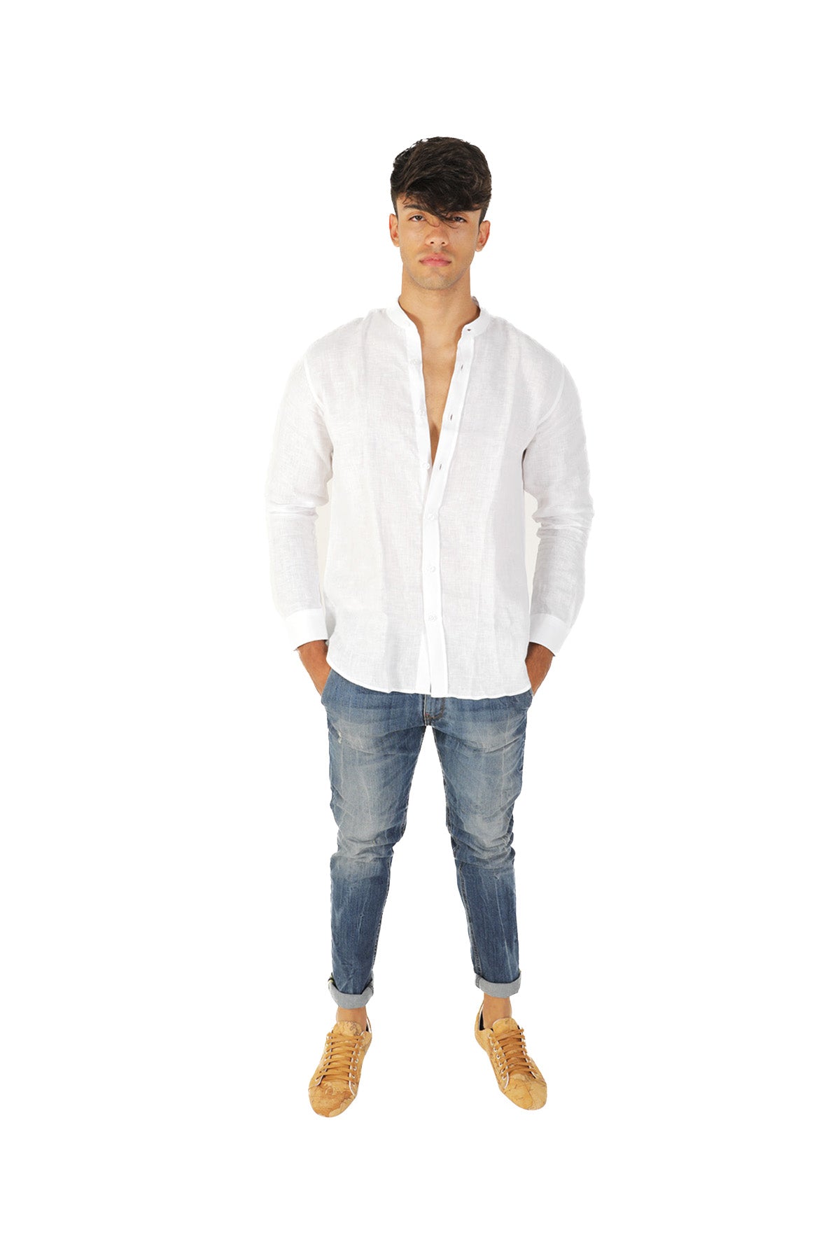 BRIAN BROME Camicia In Tinta Unita Bianco Bianco