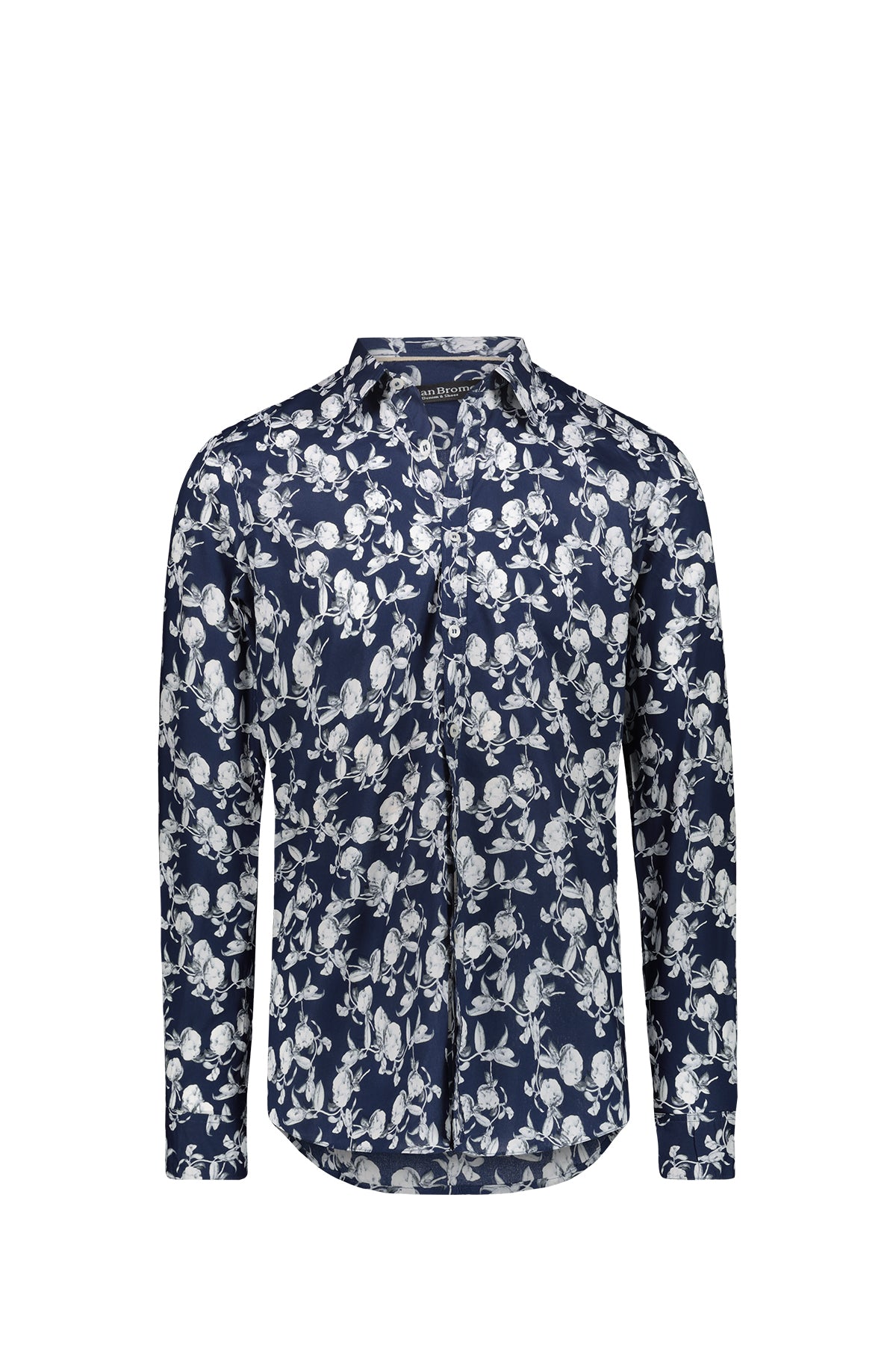 BRIAN BROME Camicia Stampa All Over Blu e Bianco Blu/bianco
