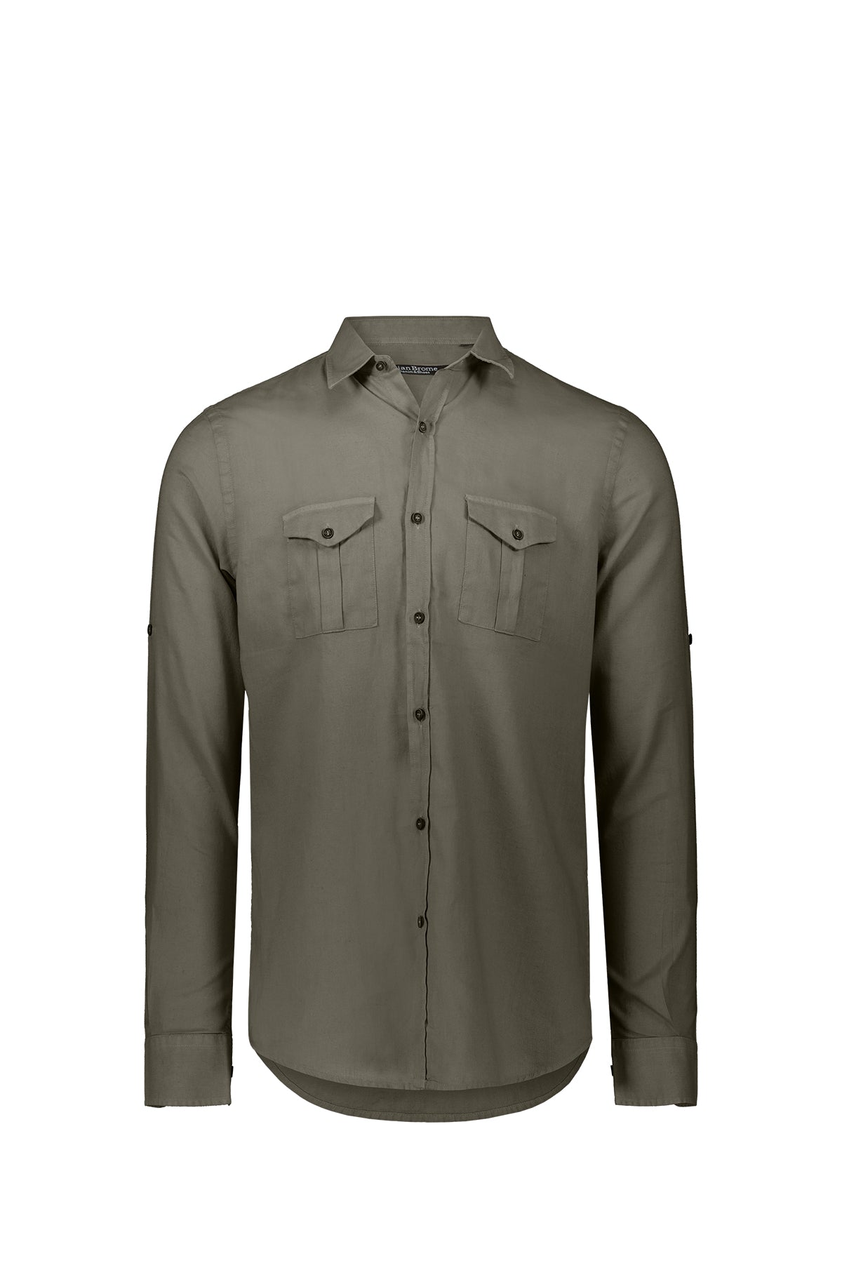 BRIAN BROME Camicia Tasche Verde Militare Militare