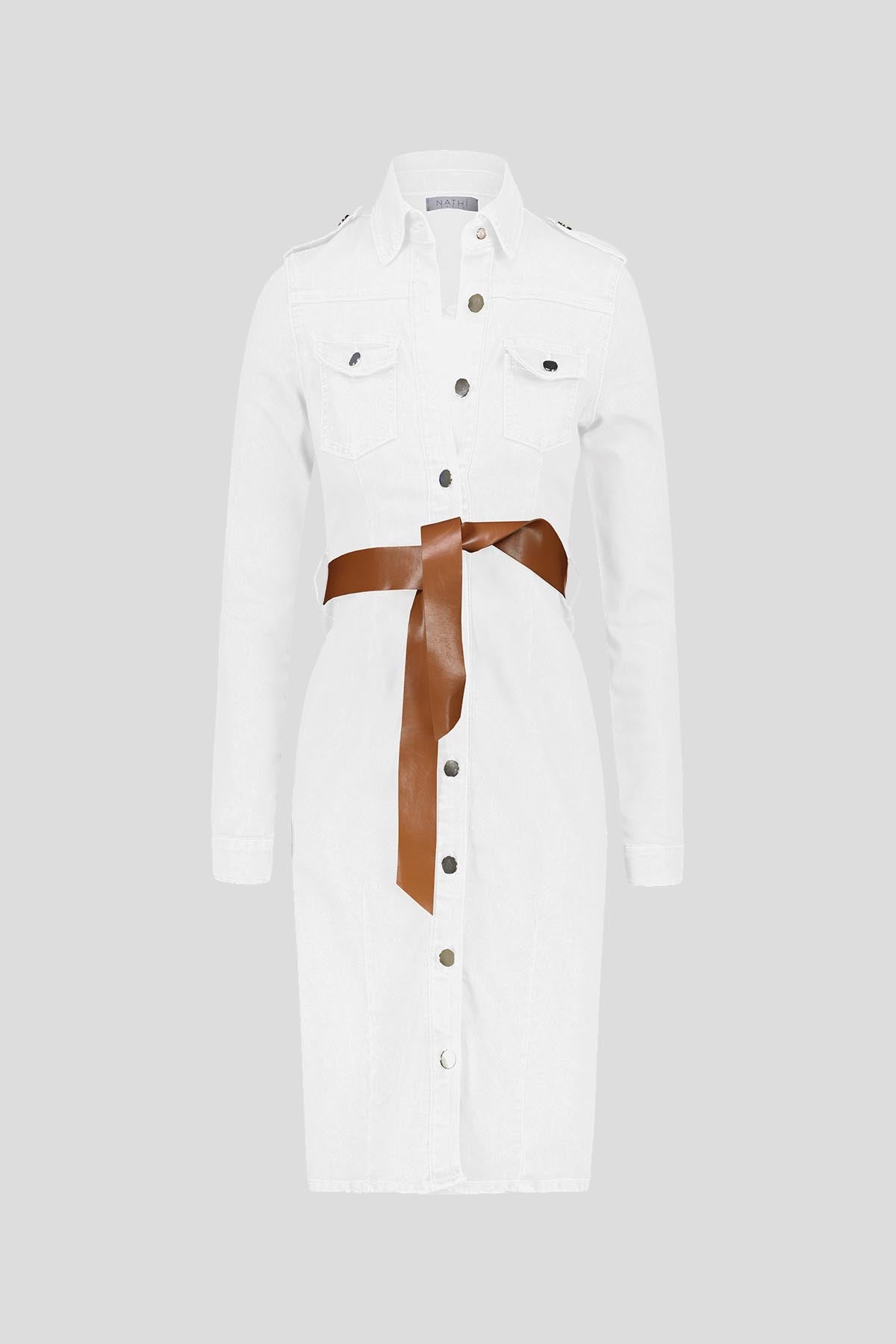 NATHI' DENIM Abito In Jeans Bianco Bianco