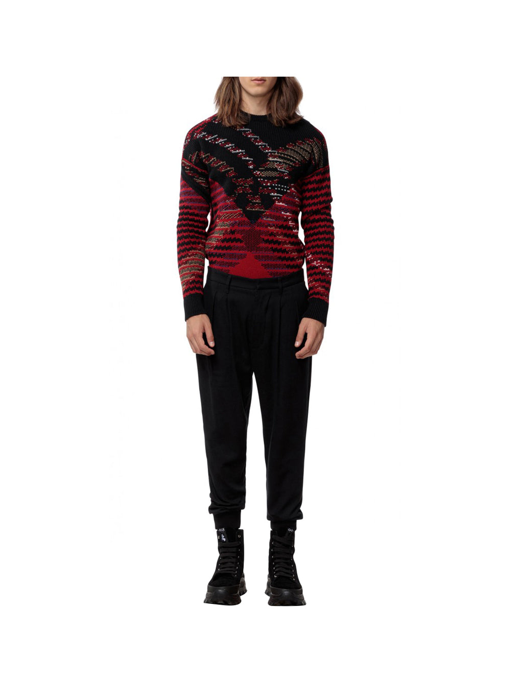 DSQUARED ICON Anfibo Uomo BOURY in pelle con lacci Viola