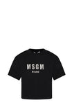MSGM T-Shirt Logo Frontale Nero Nero