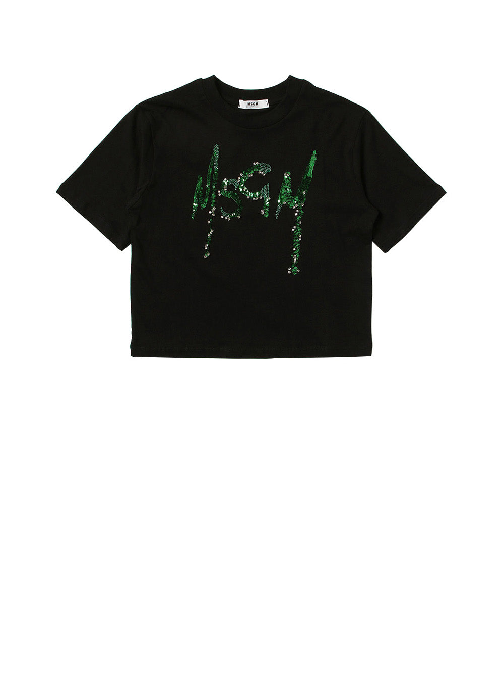 MSGM T-Shirt Corta Logo Nero Nero