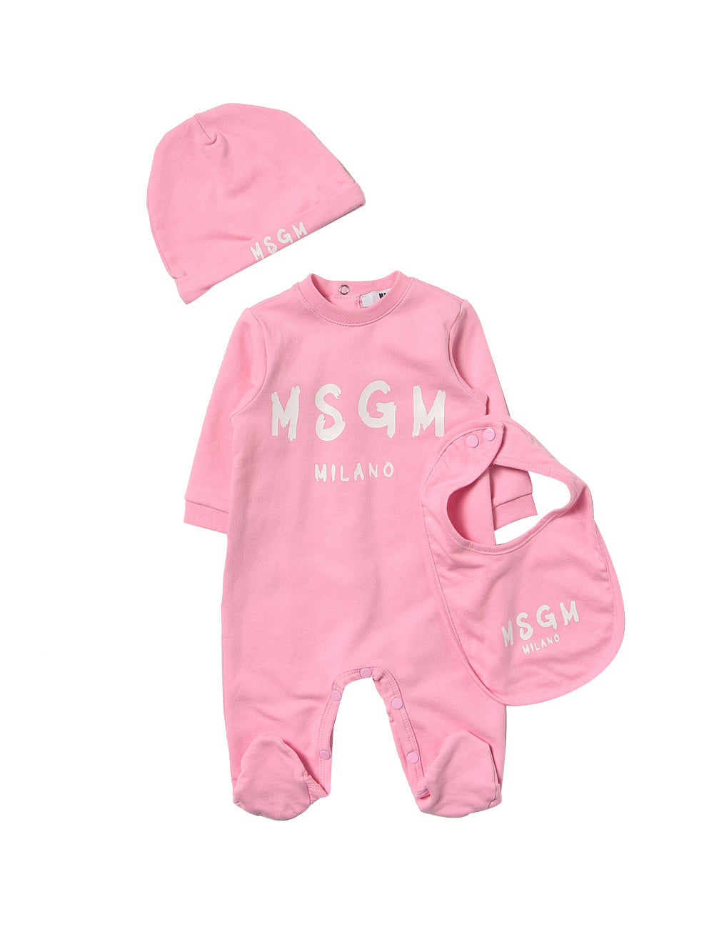 MSGM Completo Set Tutina + Cappellino + Bavaglino Rosa Rosa