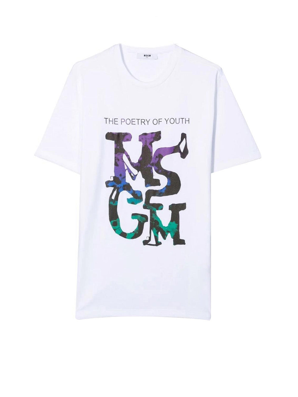 MSGM T-Shirt Con Logo Bianco Bianco