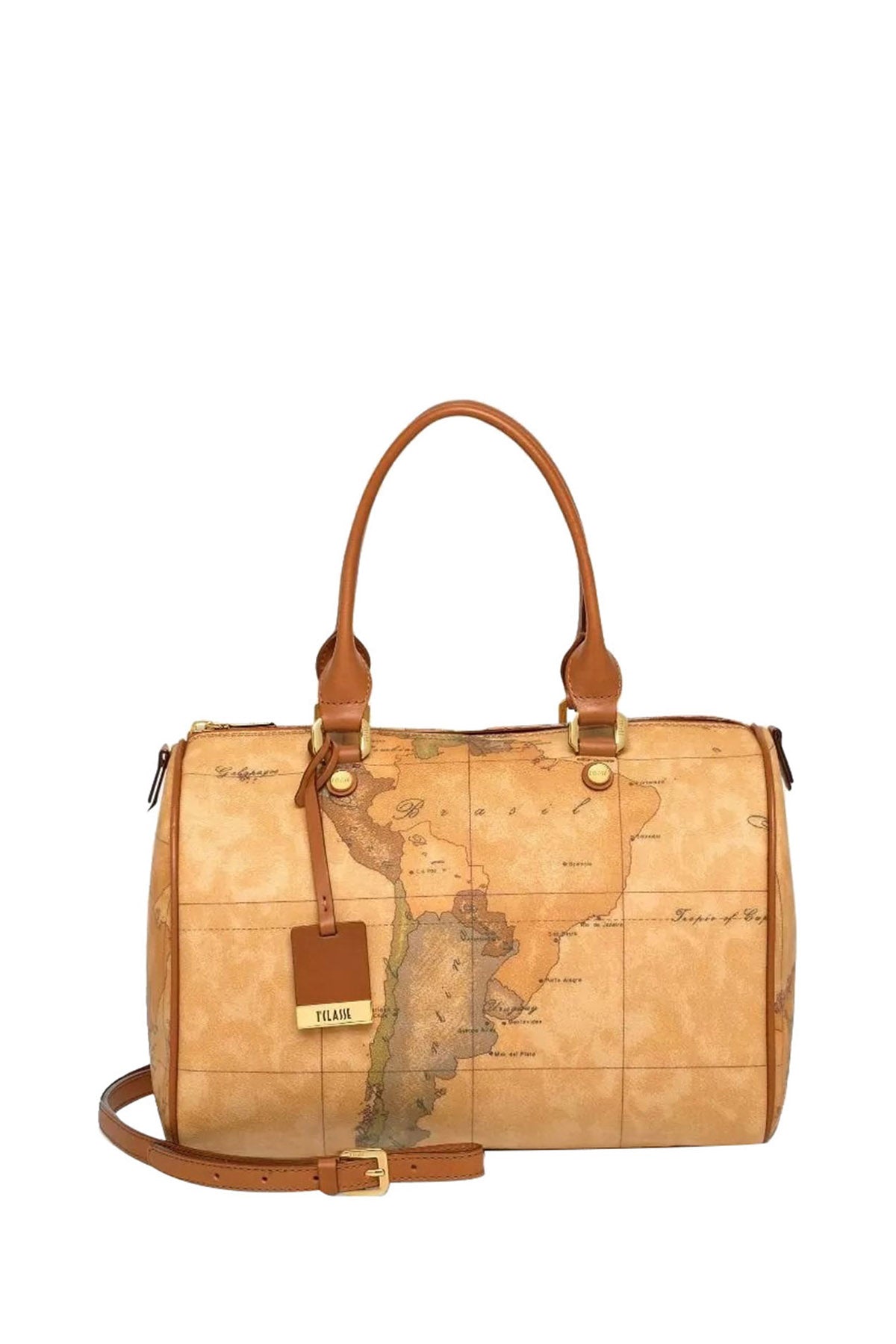 PRIMA CLASSE Borsa A Bauletto Medio Stampa Geo Naturale Naturale