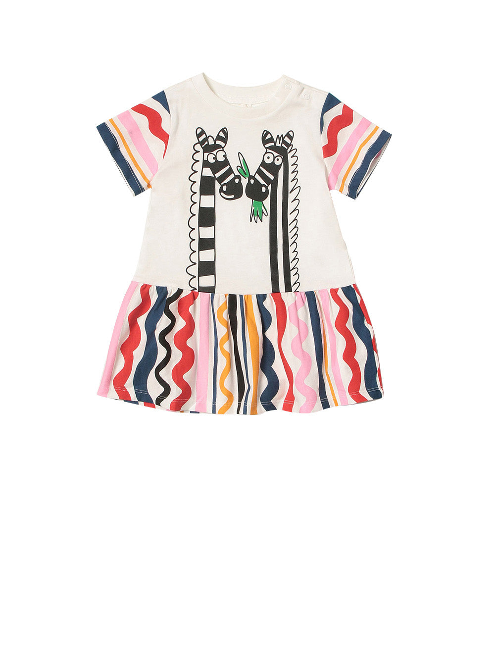 STELLA MCCARTNEY Abito Con Stampa Multicolore Bianco/nero