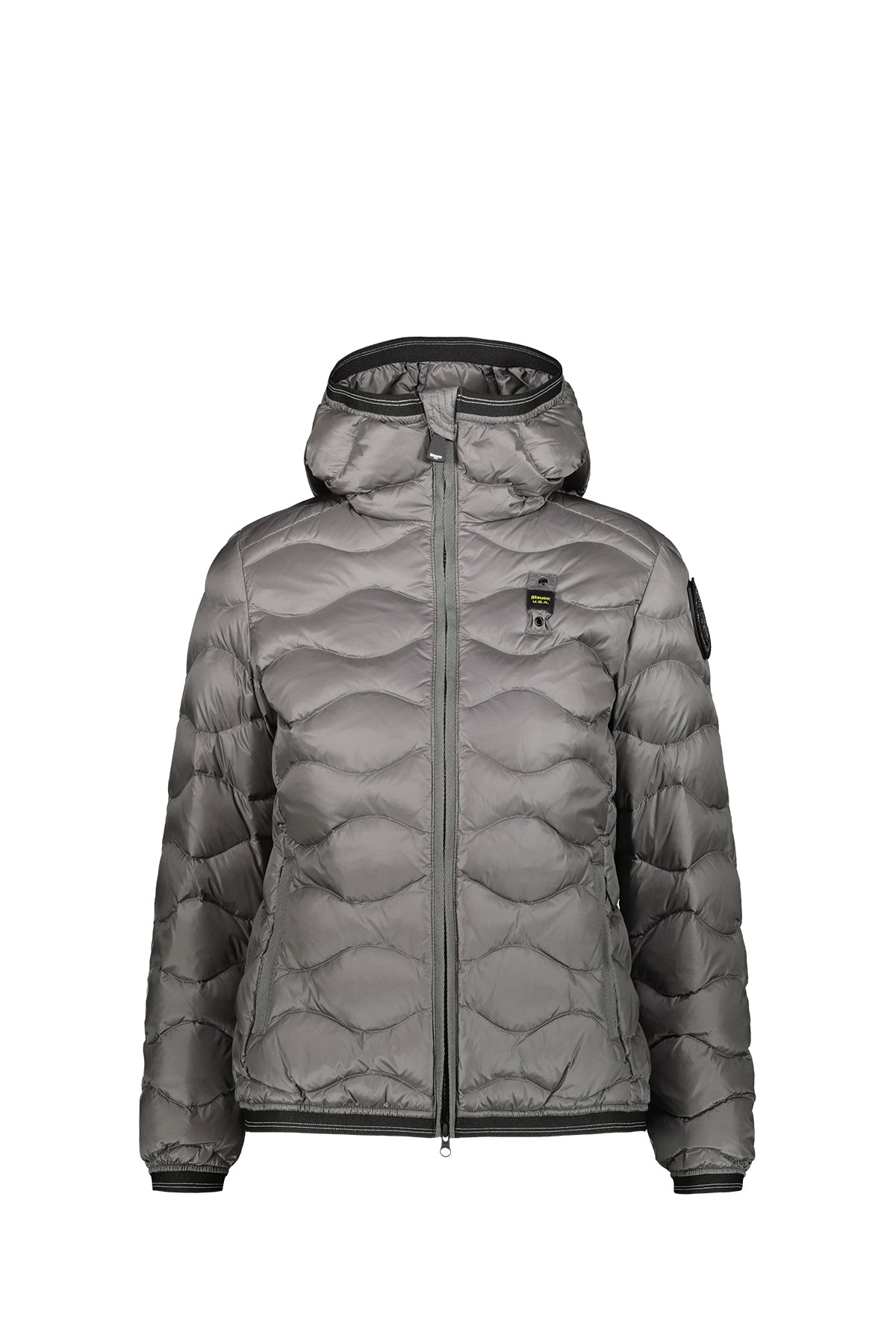 BLAUER Giubbotto Con Interno In Piuma E Logo Grigio Grigio