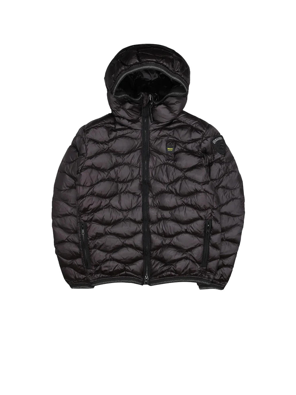 BLAUER Giubbotto Bambino con cappuccio e zip Nero