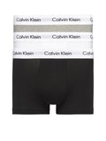 CALVIN UNDERWEAR Set 3 Boxer Uomo in cotone on banda elastica logata Nero/bianco/grigio