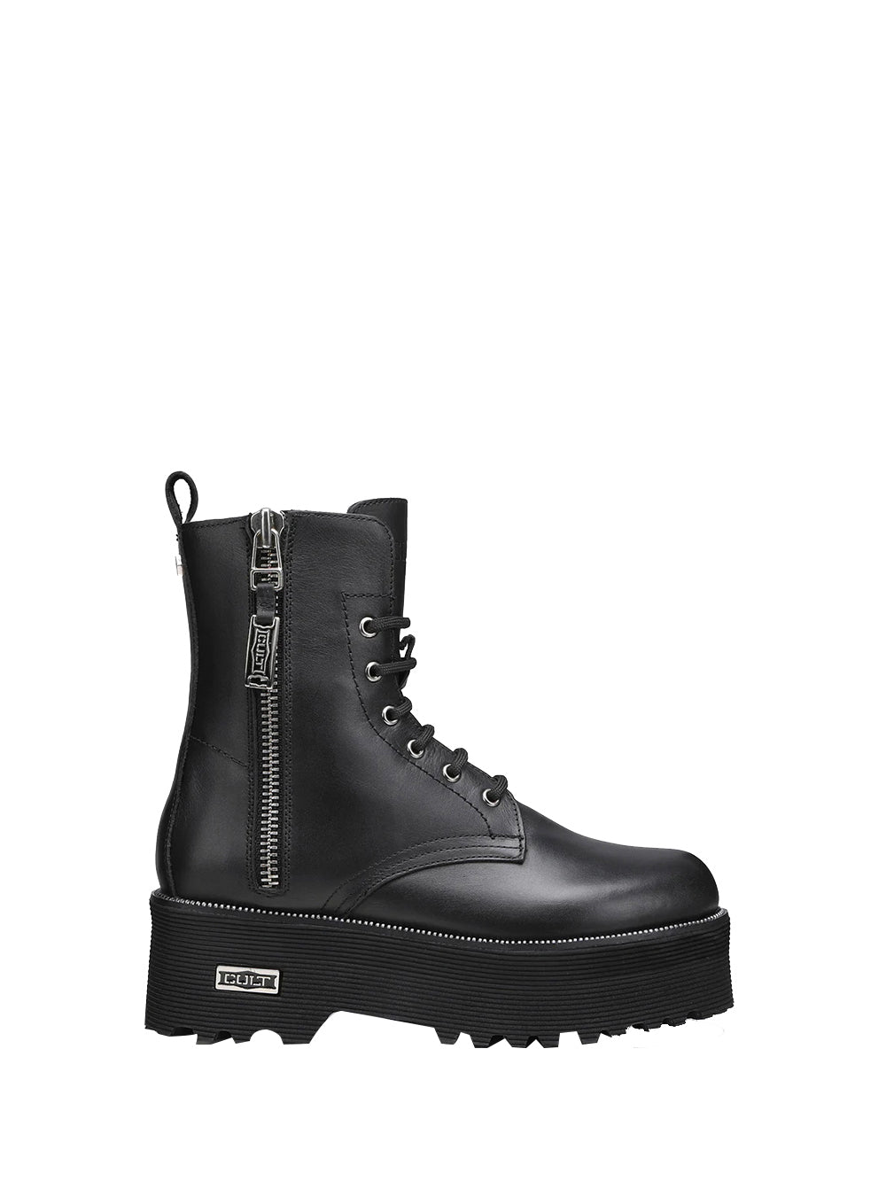 CULT Anfibi Con Plateau In Pelle Nero BLACK