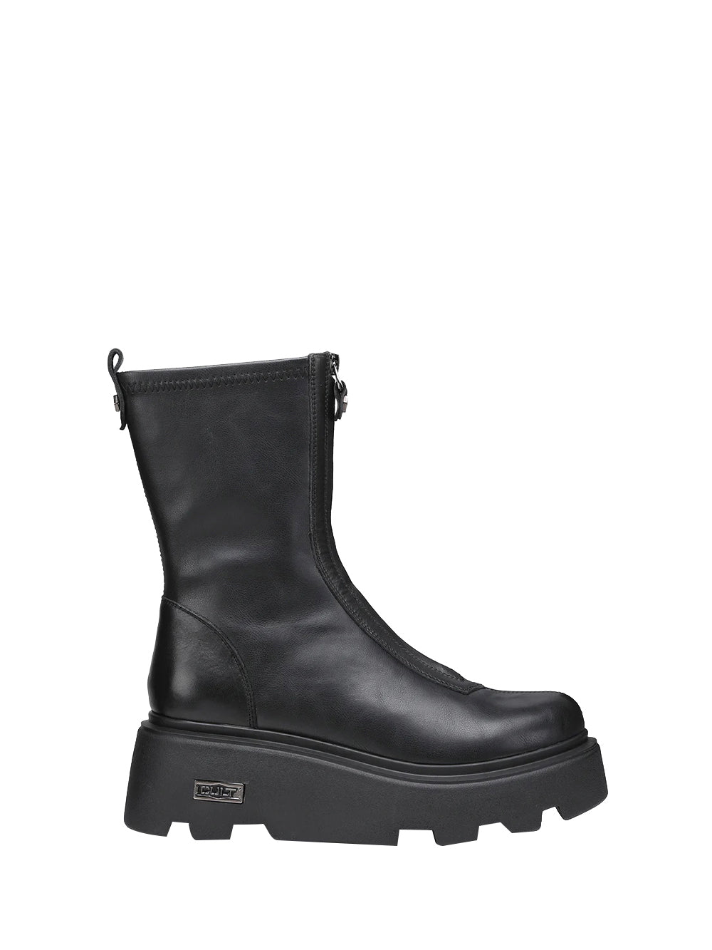 CULT Anfibi In Pelle Con Logo Nero BLACK