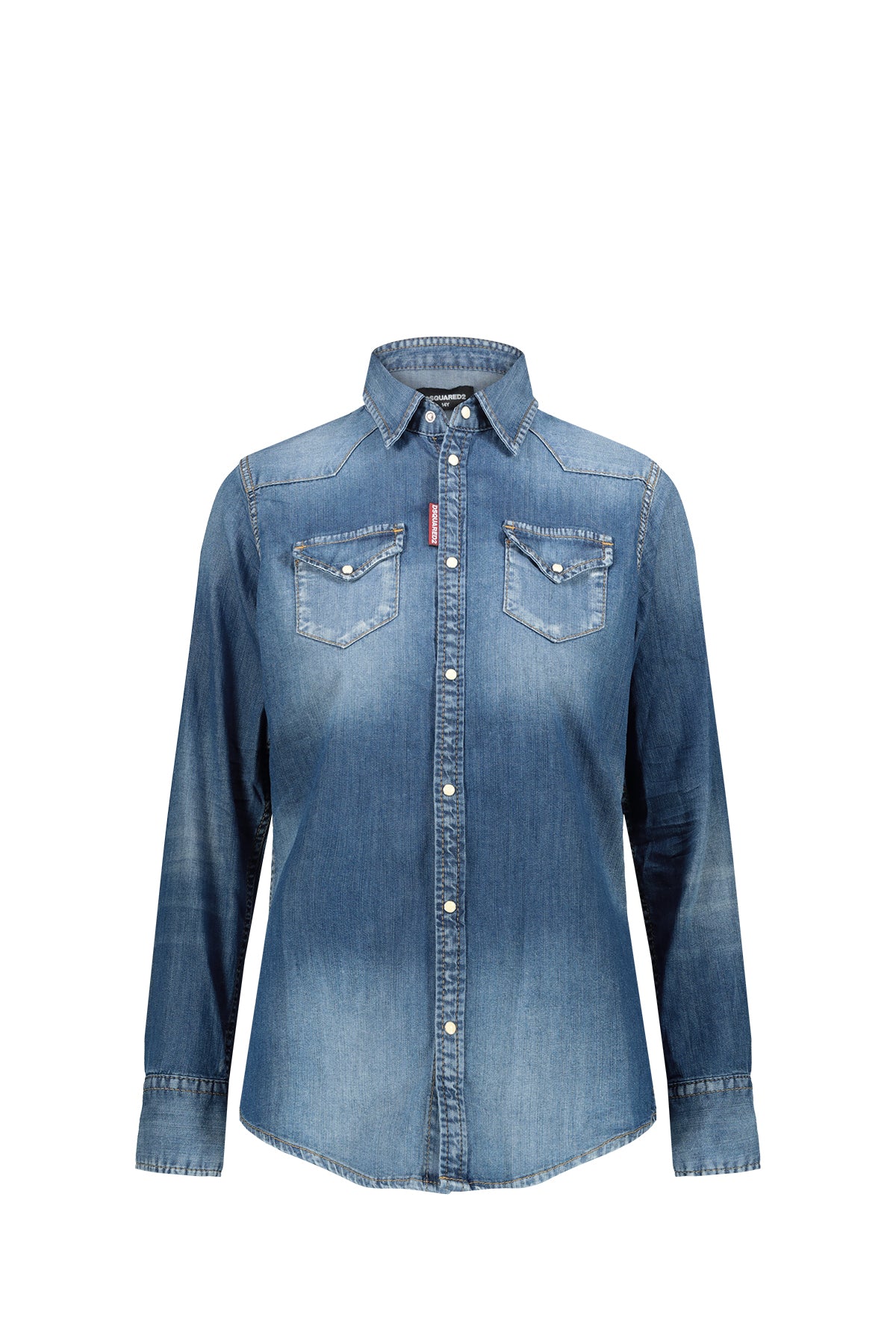 DSQUARED2 Camicia Jeans Con Colletto Denim DENIM