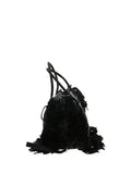 LE PANDORINE Shopper Donna con frange sui bordi DKGREY