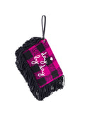 Pochette Donna con frage sui bordi e scritta frontale