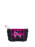 Pochette Donna con frage sui bordi e scritta frontale