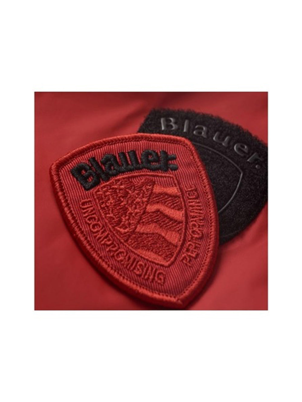 BLAUER Giubbotto Uomo Rosso in nylon con patch logo Rosso