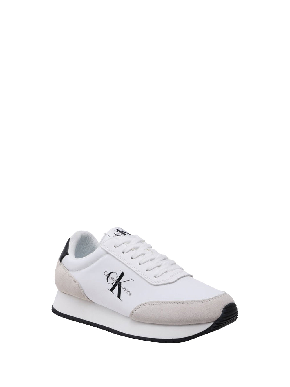 CALVIN CALZATURE Sneakers Uomo Bianco/nero con inserti scamoscati Bianco/nero
