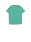 T-shirt Bambino Verde in cotone con logo brand