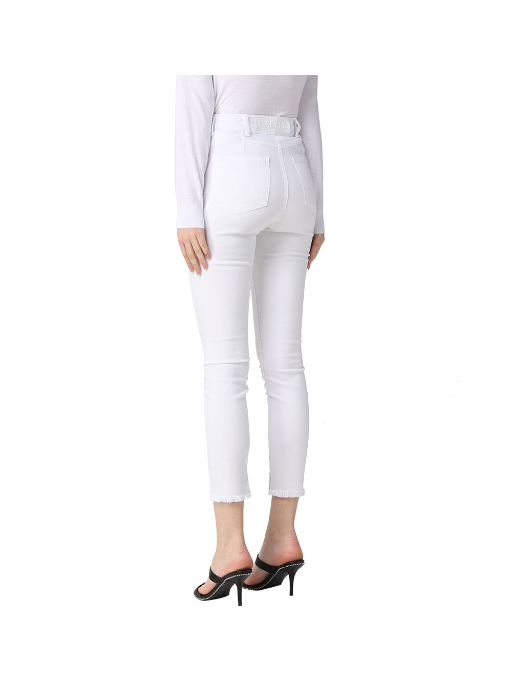 GAELLE PARIS Jeans Donna Bianco in cotone Bianco