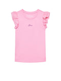 GUESS 2 USCITA T-shirt Bambina Rosa in cotone con volant Rosa