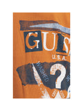 GUESS 2 USCITA T-shirt Ragazzo Arancione in cotone a maniche corte Arancione