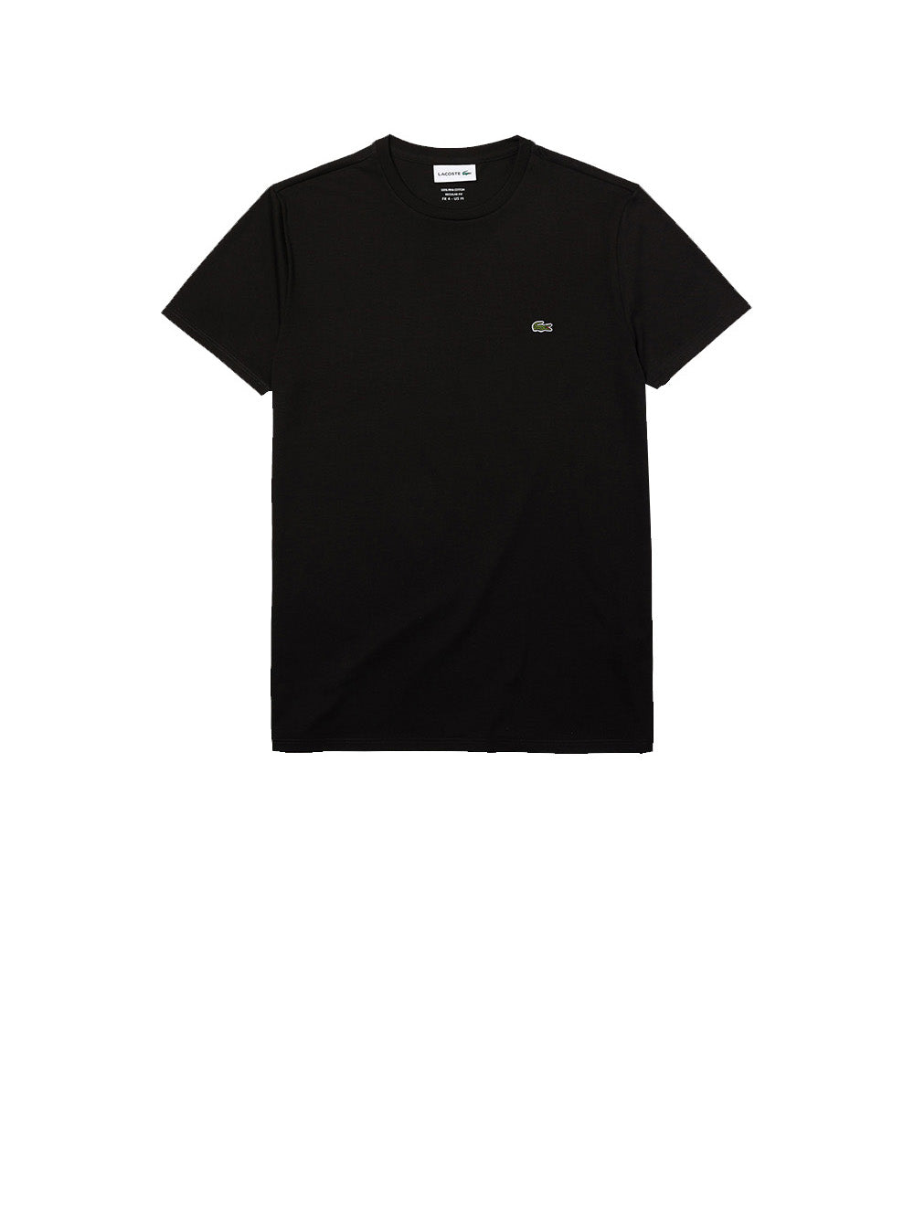 LACOSTE T-shirt Uomo Nera in cotone con logo Nero