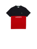 LACOSTE T-shirt Uomo maniche corte con logo ROSSO/NERO