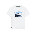 LACOSTE T-shirt Uomo Bianca in cotone con maxi logo Bianco