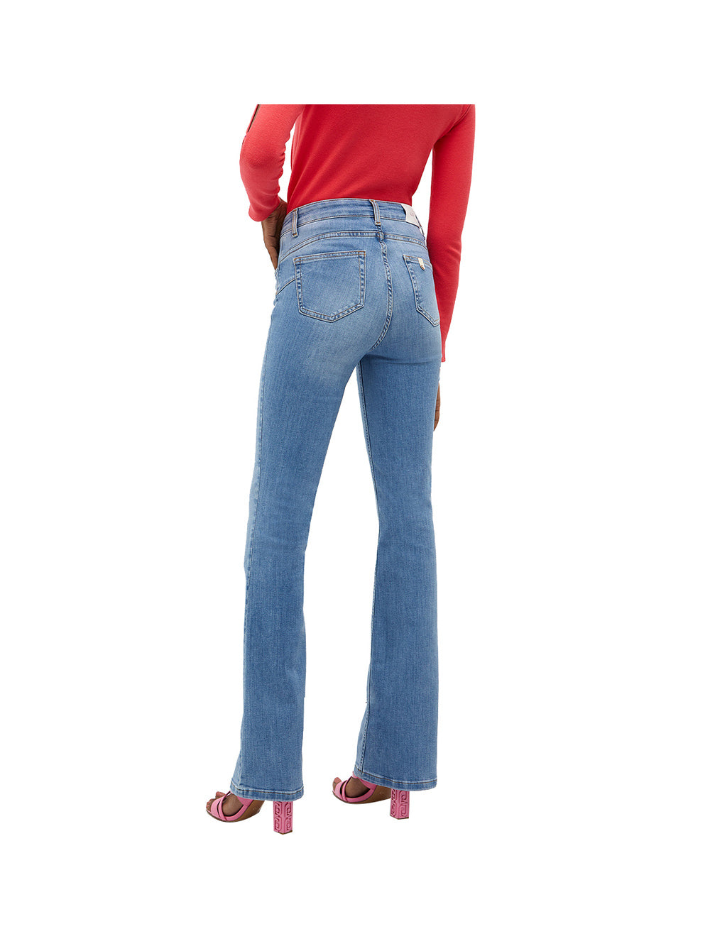 Jeans Donna a vita alta modello a zampa