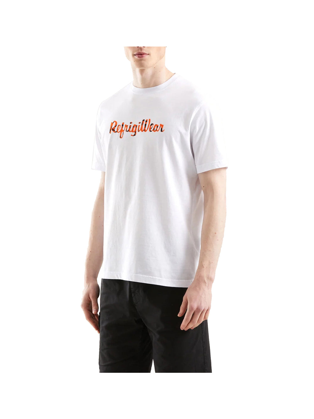 REFRIGIWEAR T-shirt Uomo Bianca con lettering brand Bianco