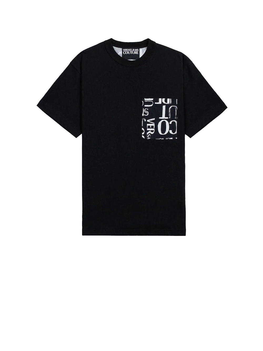 VERSACE JEANS COUTURE T-shirt Uomo Nero con moitvo logo sul retro Nero