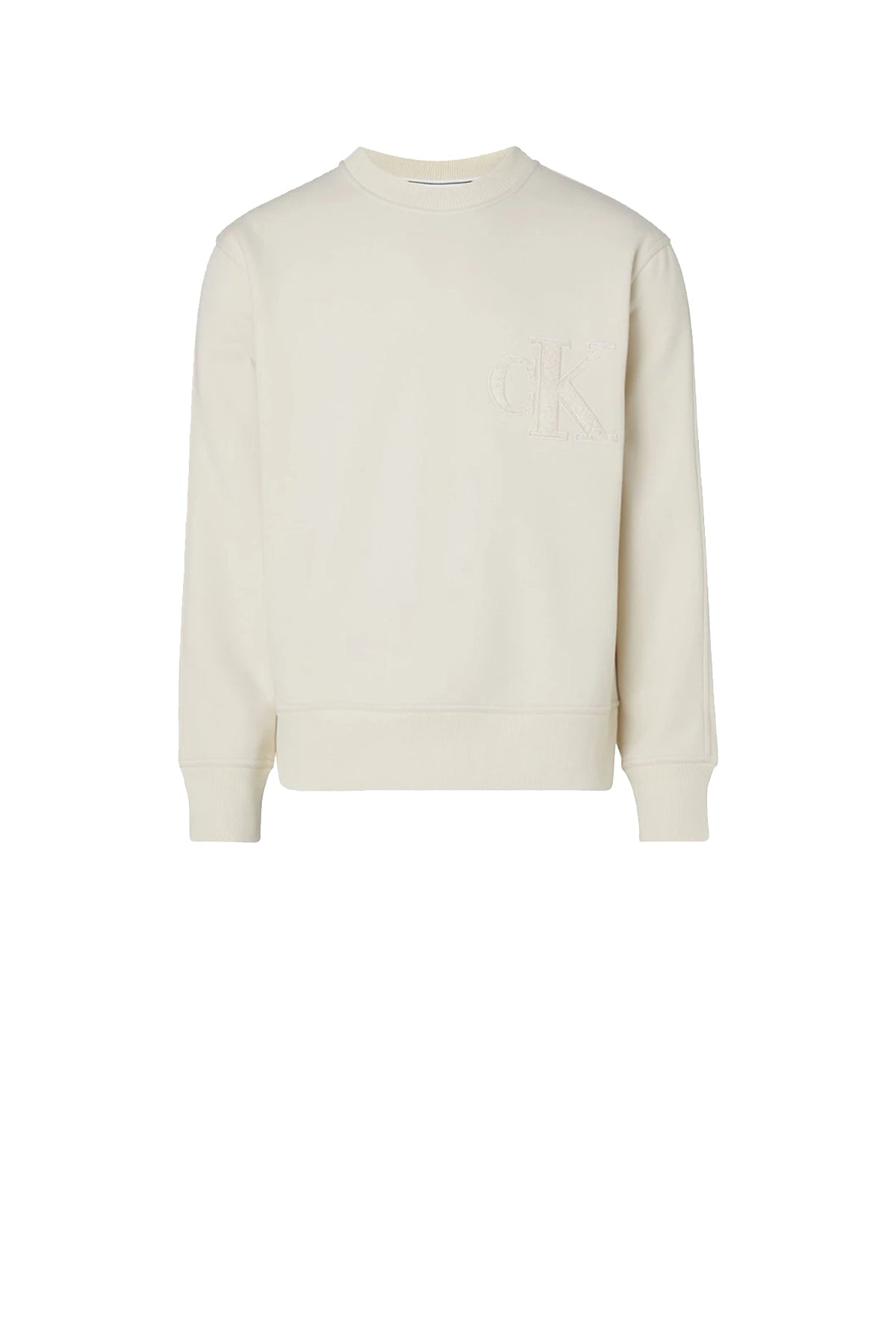 CALVIN2 1USCITA Felpa Uomo Chenille Crew Ecru Ecru