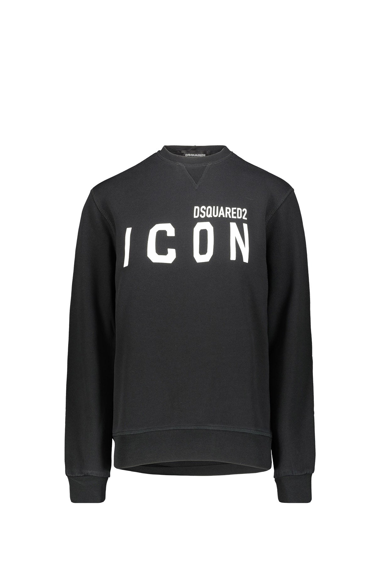 DSQUARED ICON Felpa Con Logo Frontale Nero Nero